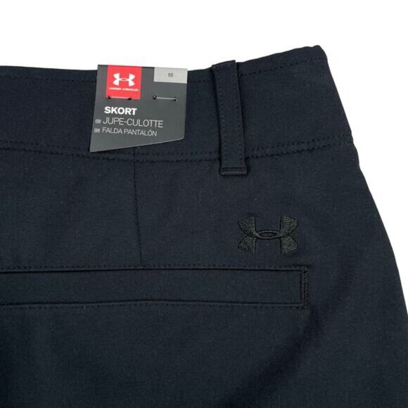 NWT UNDER ARMOUR Women's Links Woven Golf Skort Sz 10 Black - Picture 7 of 8